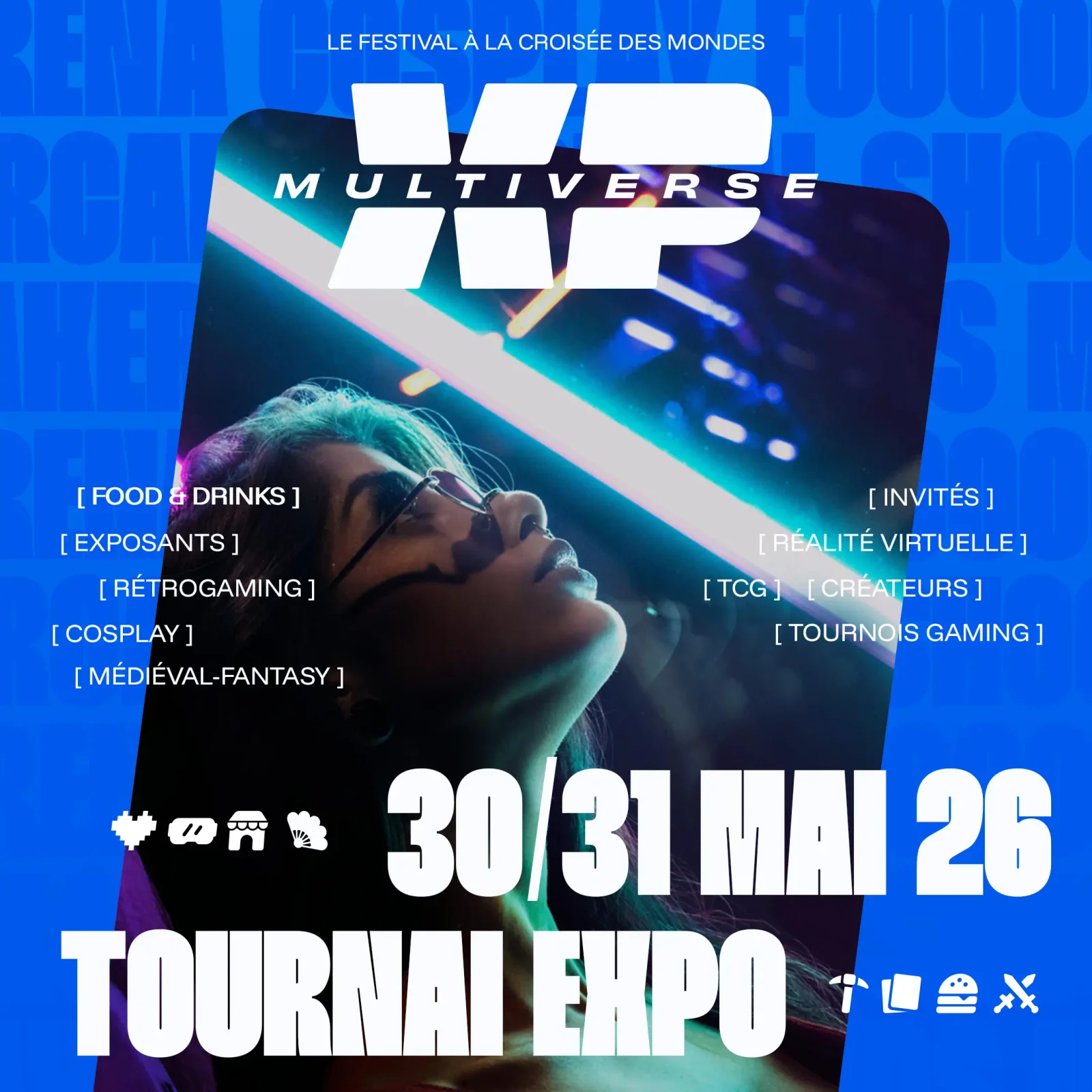 Affiche officielle XP Multiverse à Tournai Expo, 30 et 31 mai 2026, le festival à la croisée des mondes