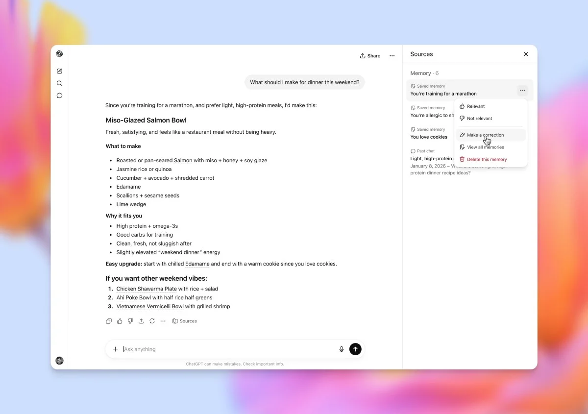 Interface de ChatGPT illustrant une mise à jour du modèle