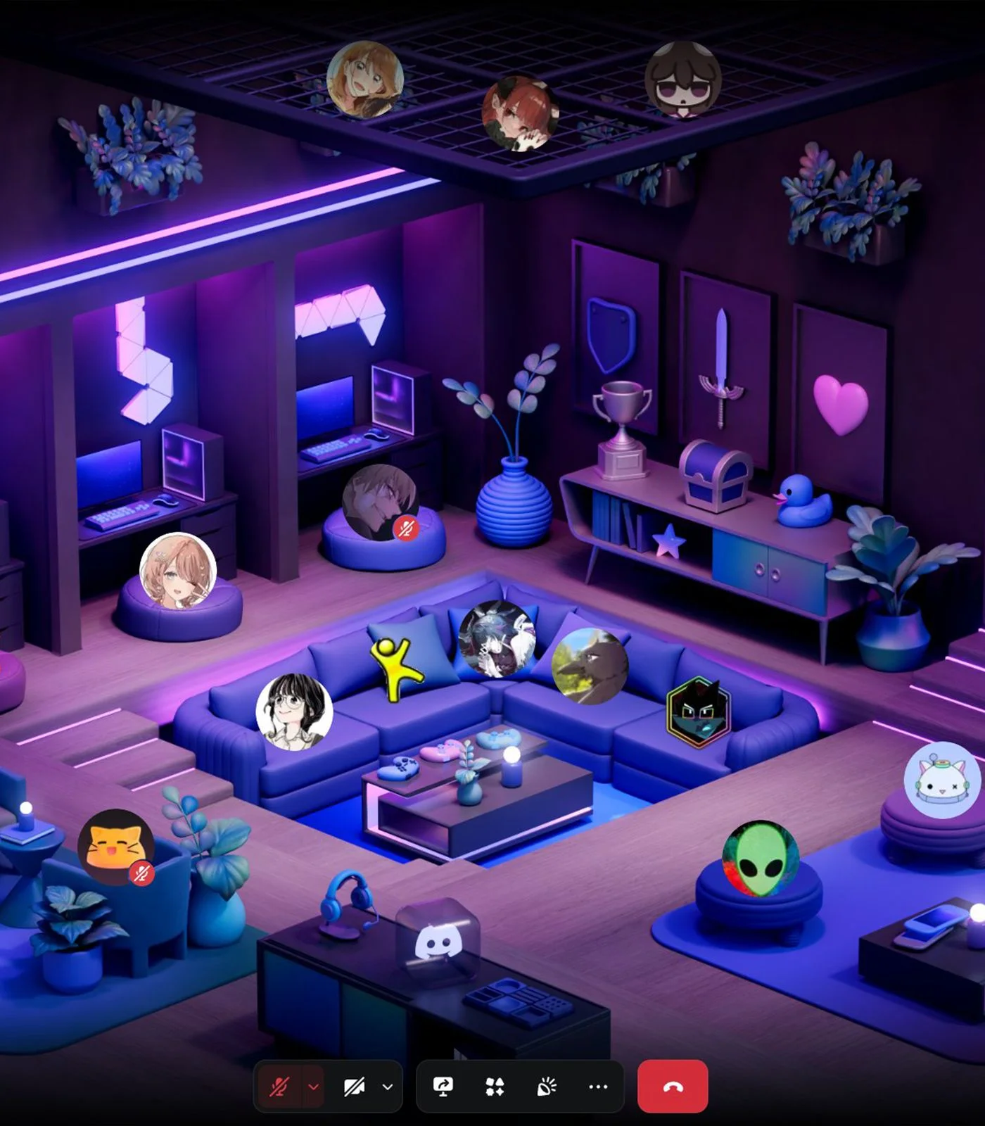 Discord teste le « Living Room » : tes appels vocaux dans un vrai salon virtuel