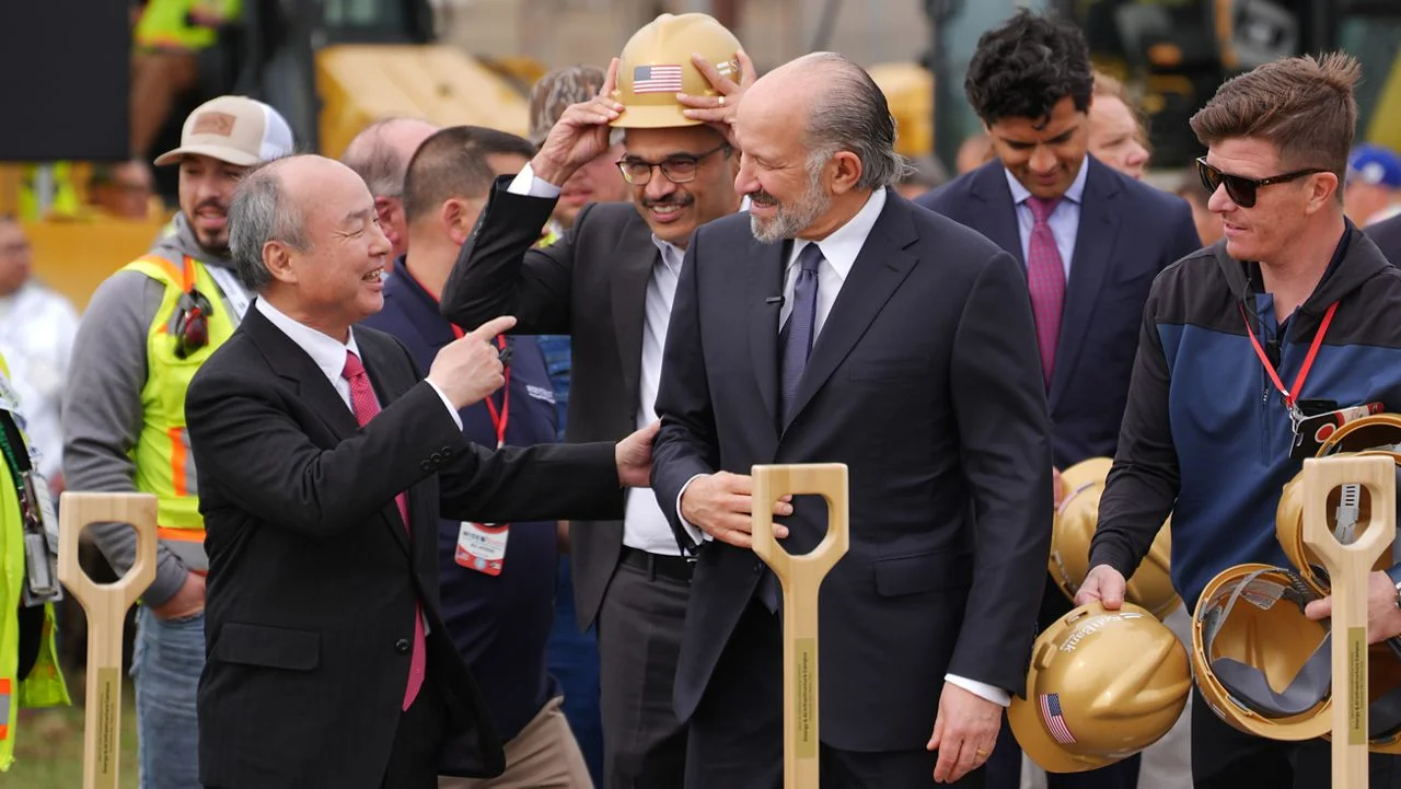 Masayoshi Son de SoftBank lors de la cérémonie de lancement des travaux d'un campus de data centers aux États-Unis