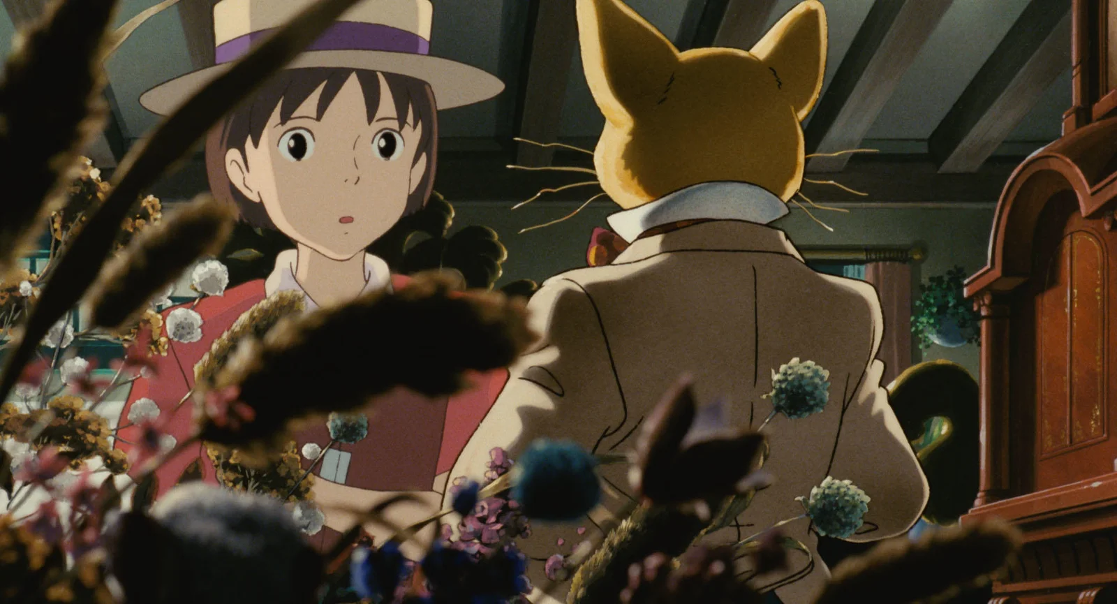 Shizuku découvre la statuette du Baron dans la boutique d'antiquités, dans Si tu tends l'oreille